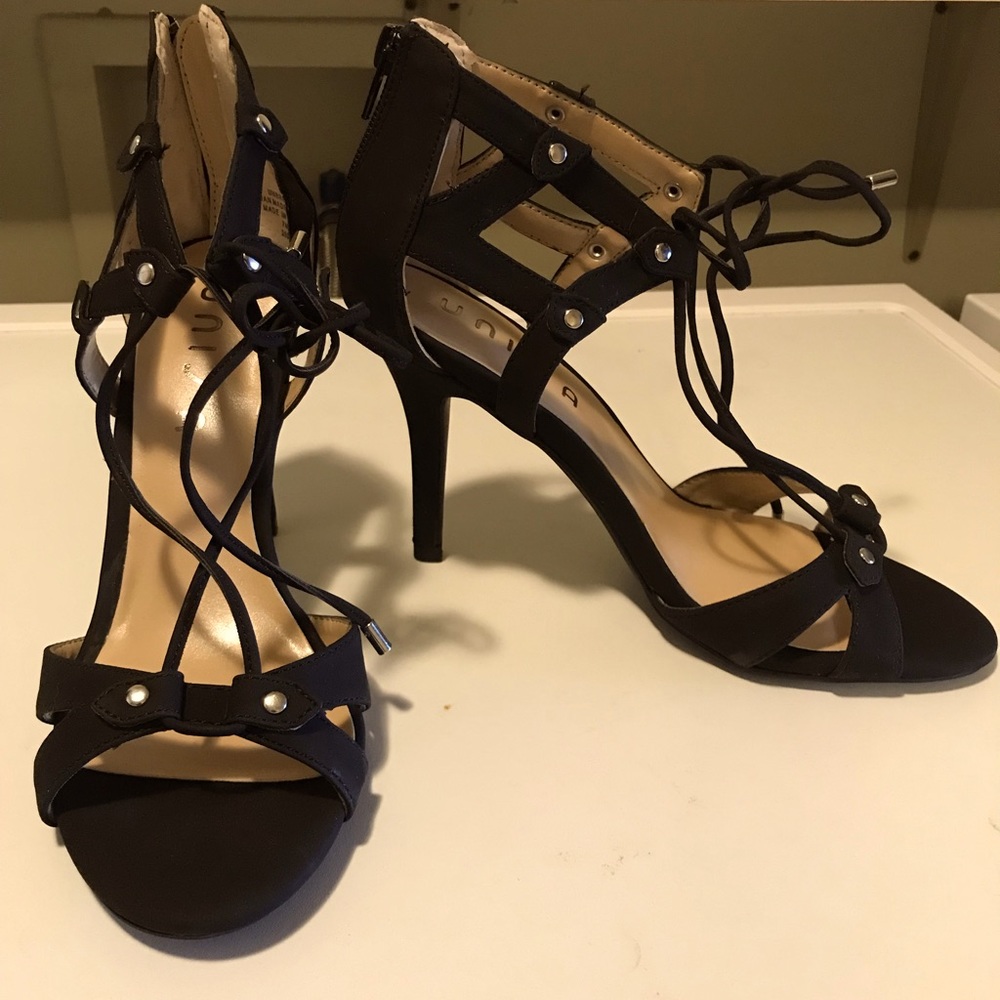 Black suede Sandals, 7M,